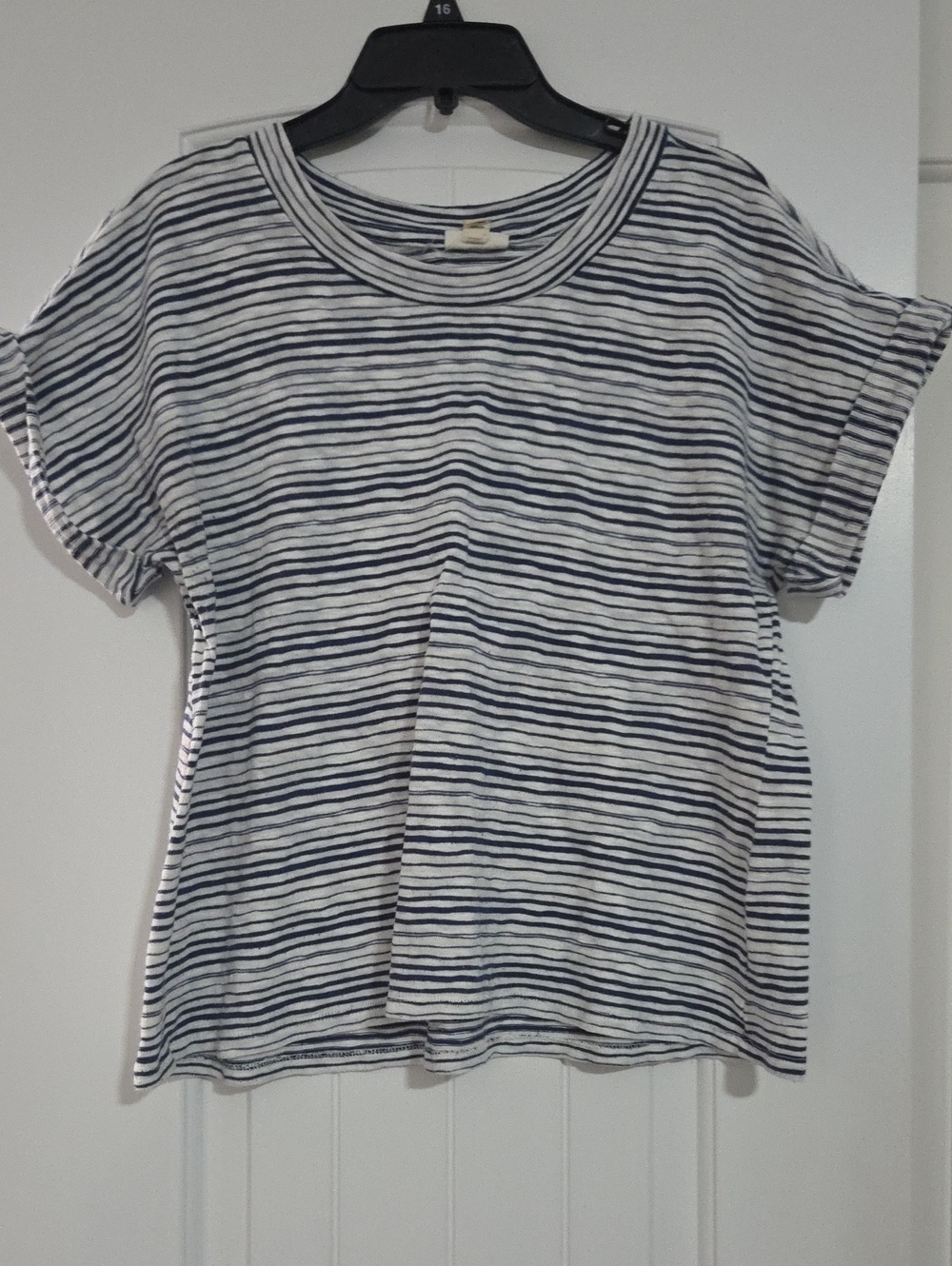 a.n.a Navy and White Striped Short-Sleeve Tee